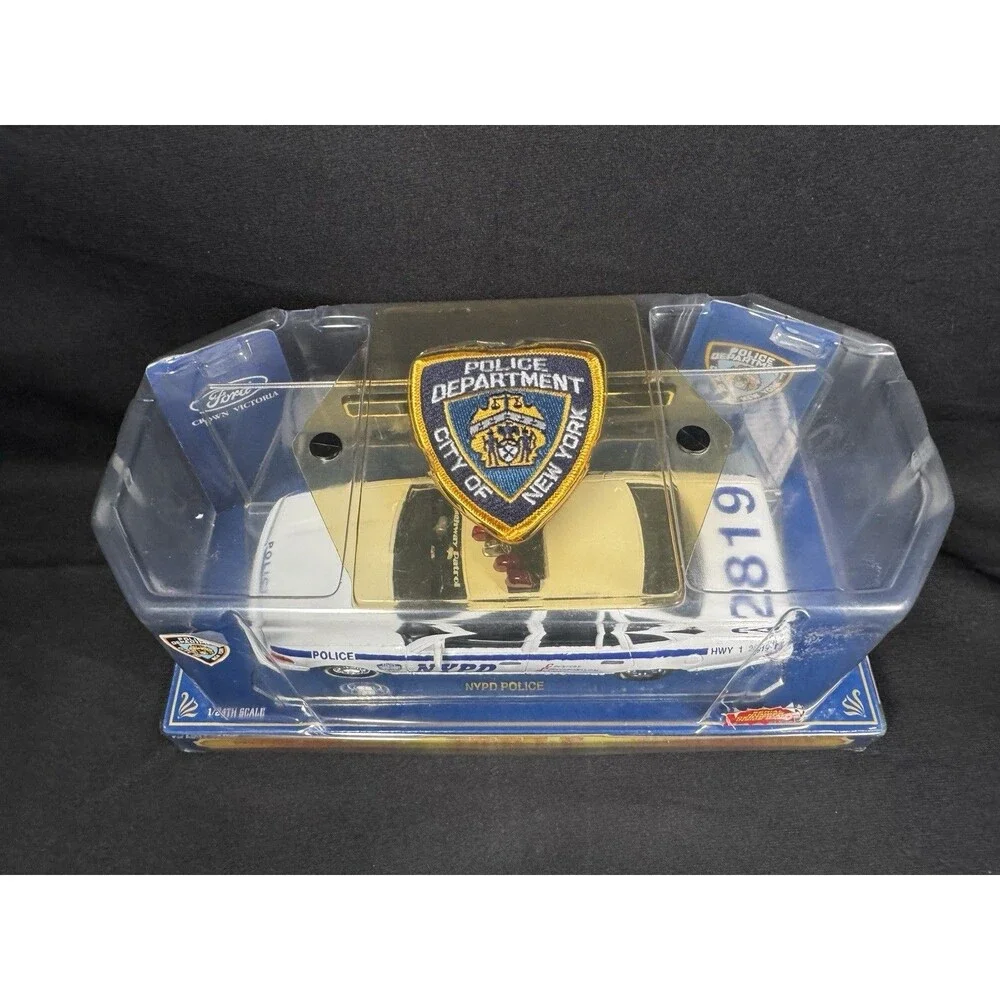 Code 3 NYPD State Trooper Police Car Die 1:24 With Patch FORD Crown Victoria